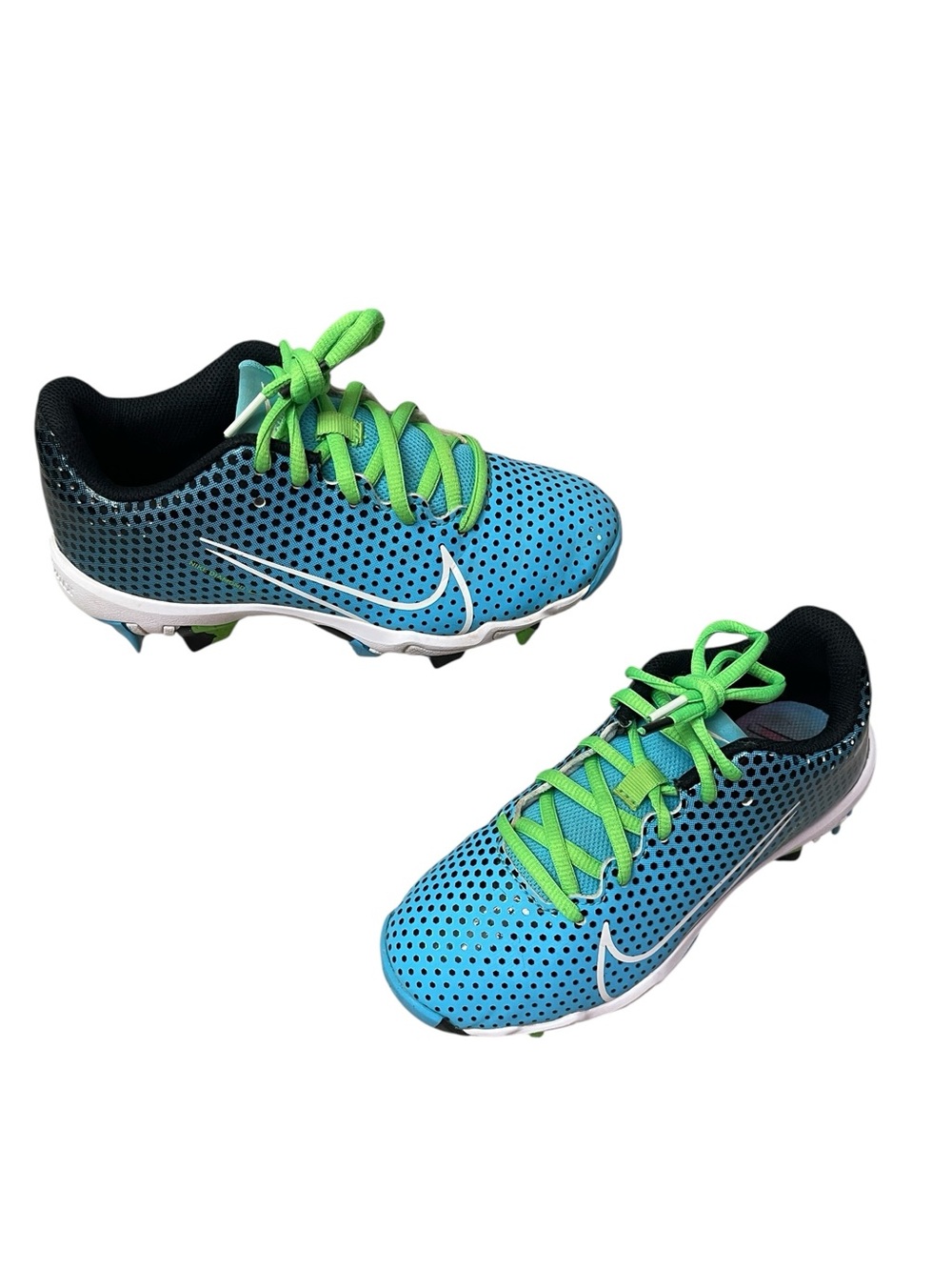 Nike Hyperdiamond 4 Keystone Fastflex Blue Green Girl’s Softball Cleats Size 2